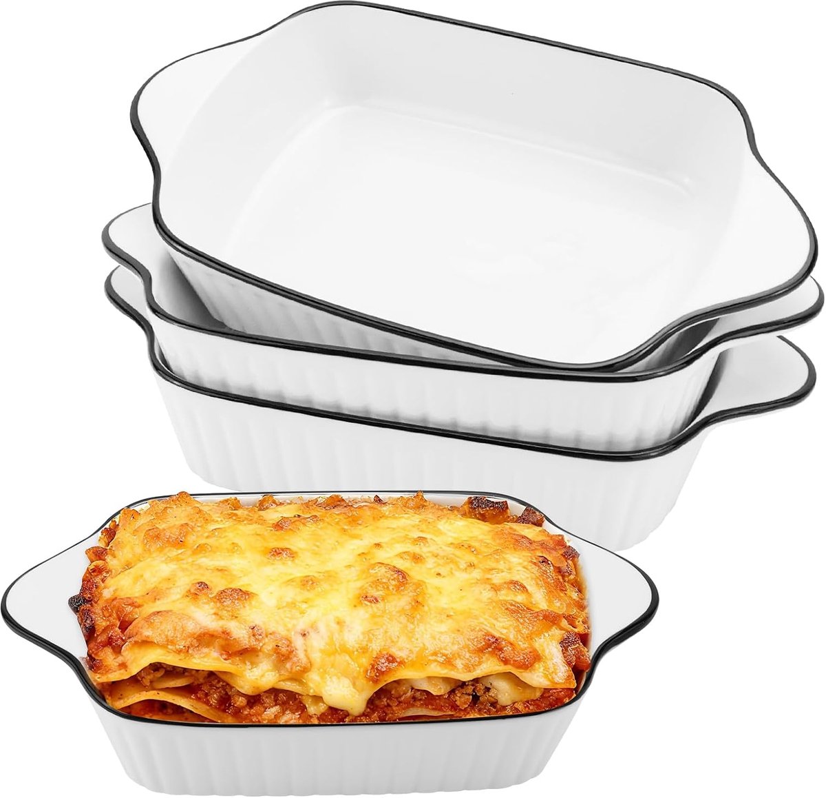 IIRC Small Ceramic Edition Mould 4 Piece Set, Mini Edition Molds Set, Lasagna Edition Mold Small for Oven, Air Fryer - ShopVlot