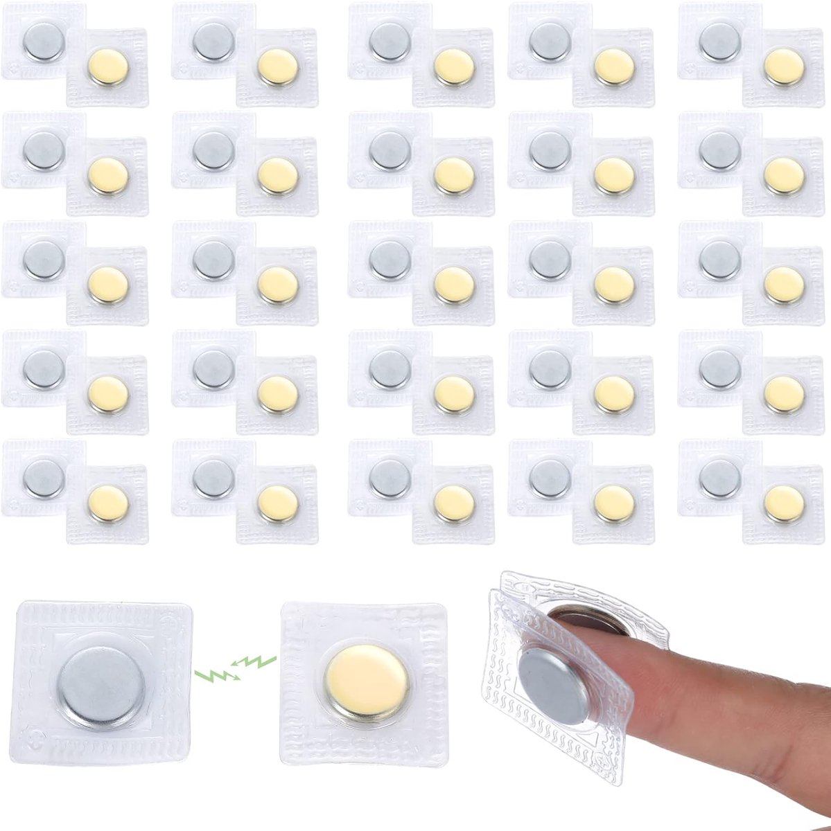 20 Pairs Hidden Sew Magnetic Snap, Invisible Wallet Closure Closure Magnetic Snap Sewing in PVC, Round Magnet Closure - ShopVlot