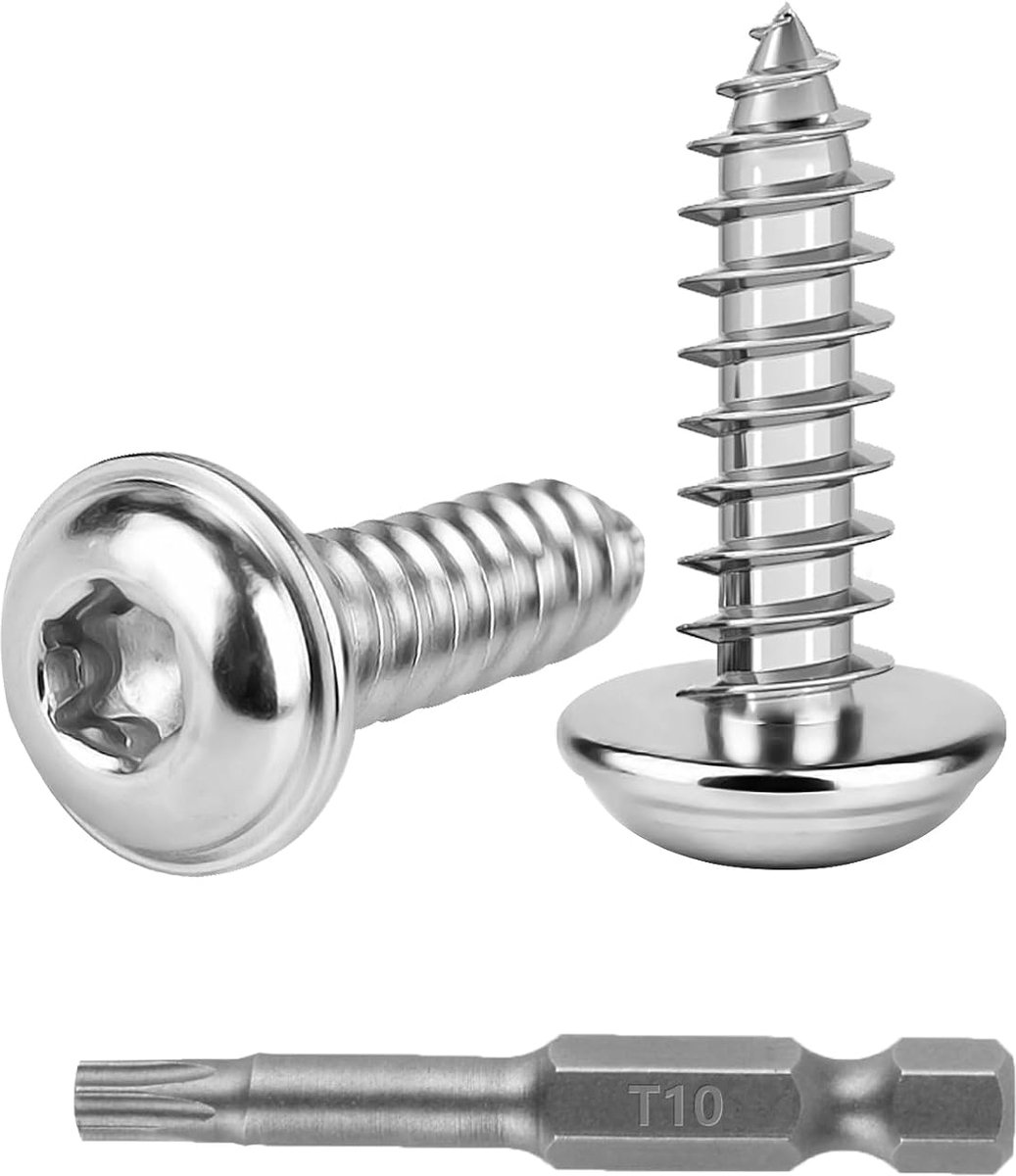 150 Pieces Self Tapping Plate Screws Self Tapping Screws Stainless Steel Screws M3 x 10mm Lens Head Screws Wood TORX - ShopVlot