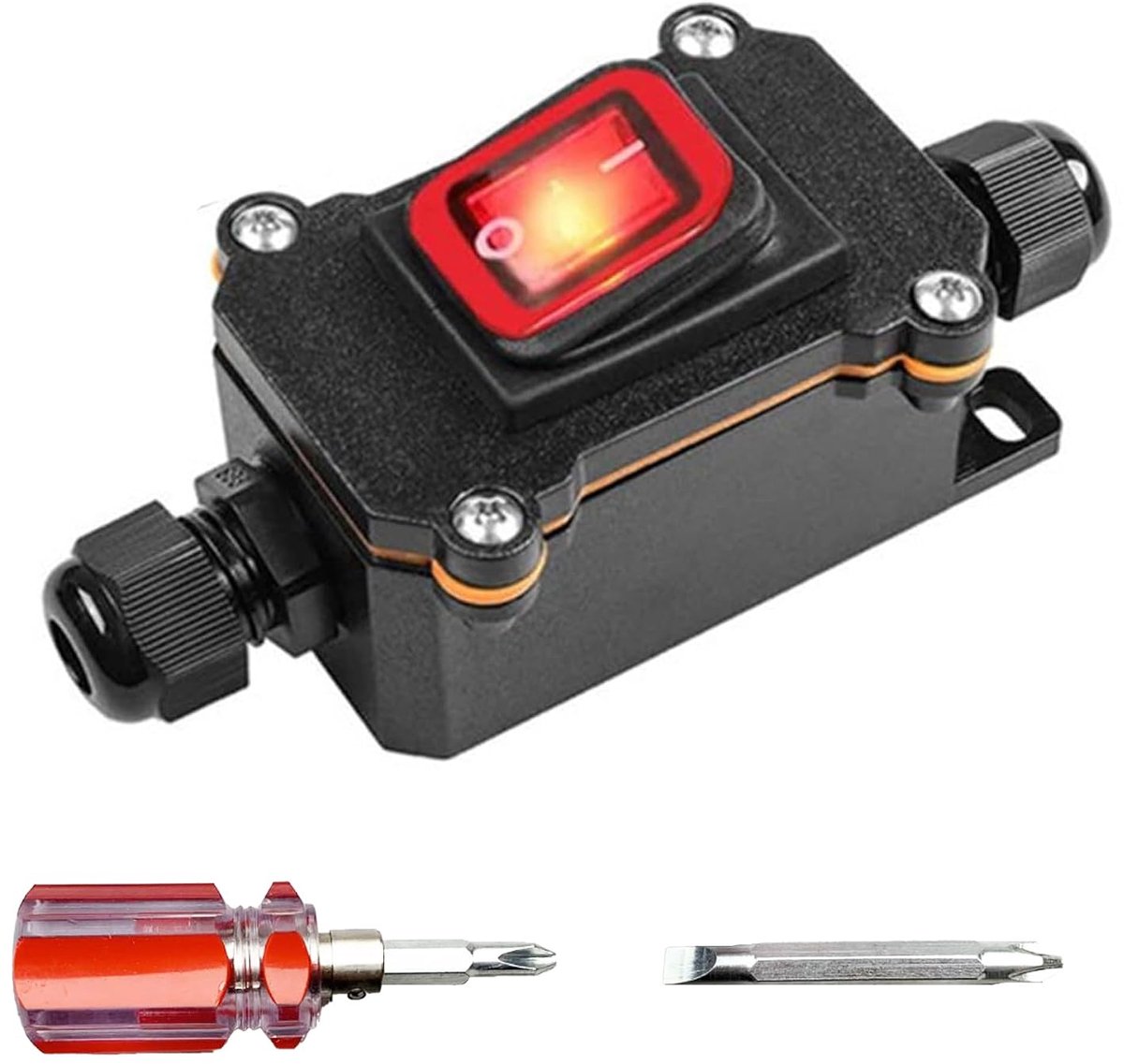 Waterproof 12V inline switch - 20A kabelschakelaar - waterdicht - ideaal voor machines - ShopVlot