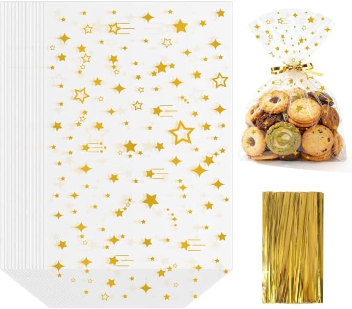 transparante kerstzakjes set - 1 stuk - kunststof - perfect voor cadeautjes - ShopVlot