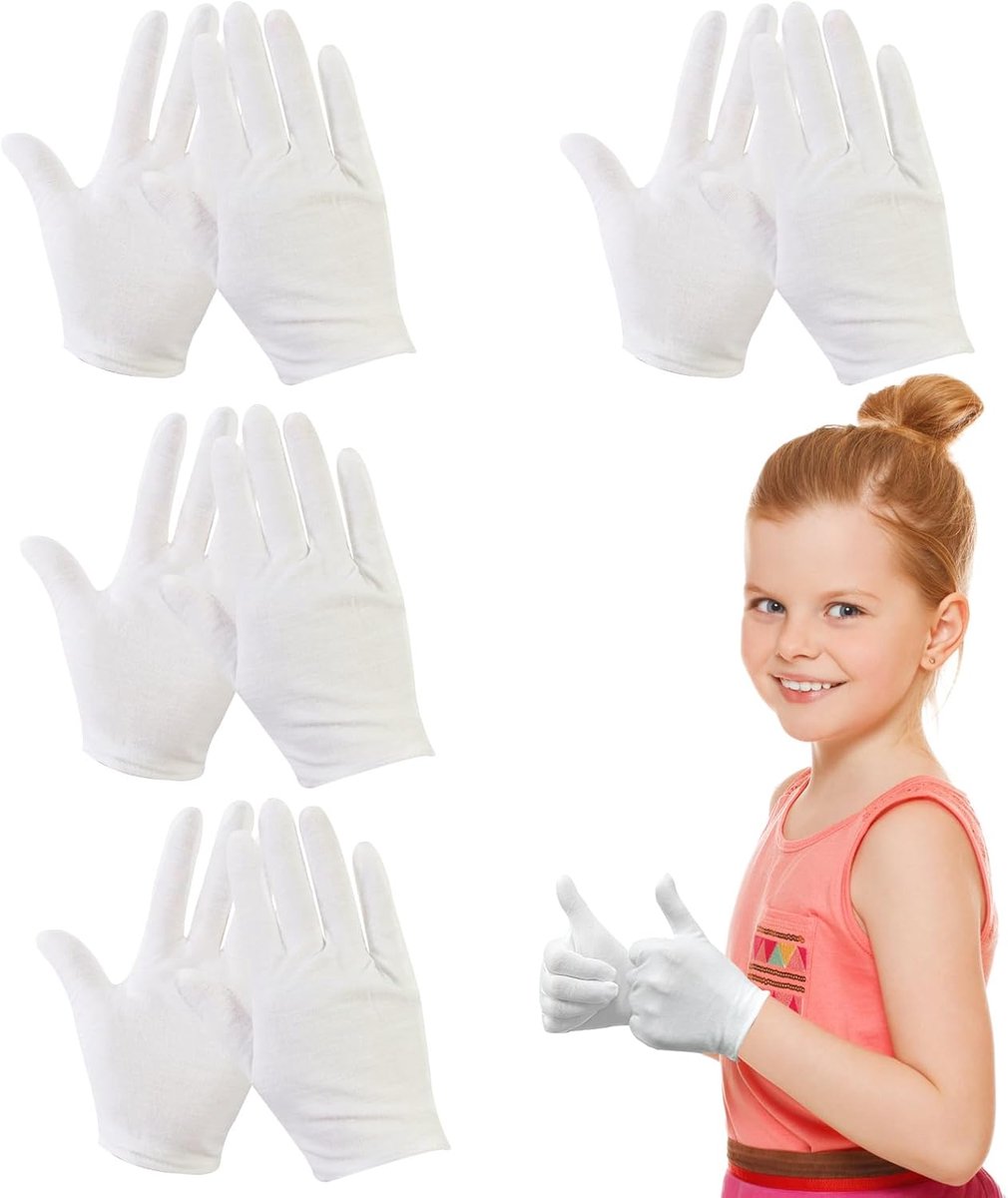 Katoenen Eczema Handschoenen Kinderen 6-10 jaar - Vochtregulerend - Wit - Beschermt en verzacht droge handen - ShopVlot