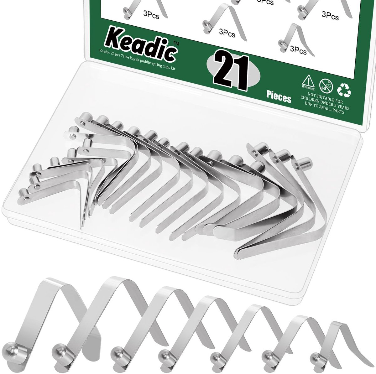 Solidchoice - Set van 21 Tentstok Clips met Drukknop voor Paddle Poles