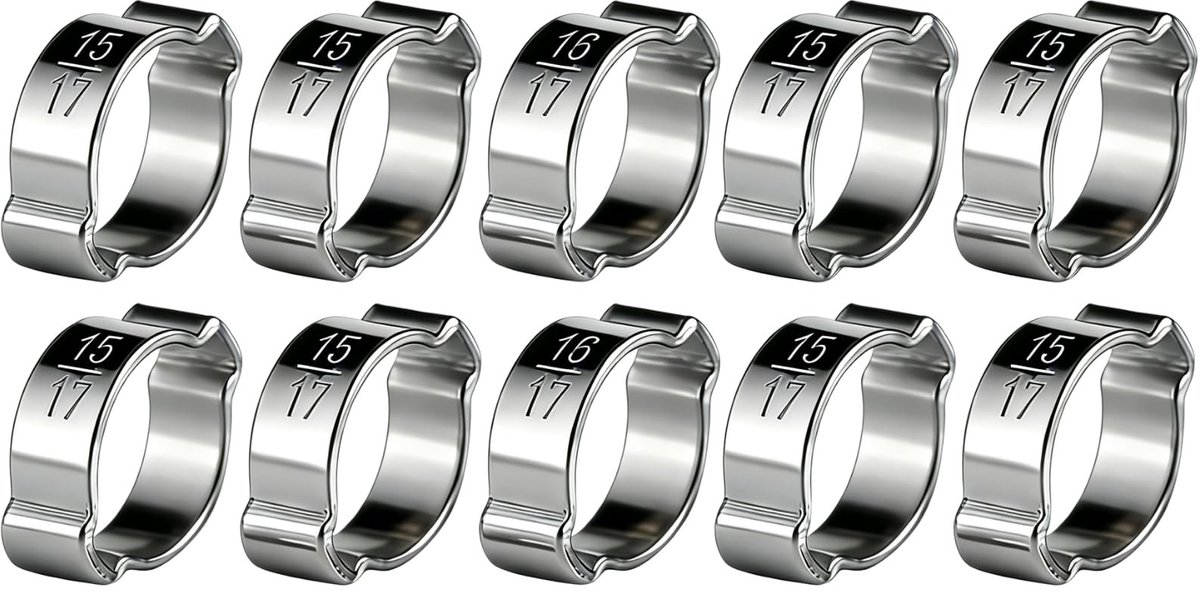 Solidchoice - Set van 10 RVS Slangklemmen voor Brandstof- en Gaspijpen