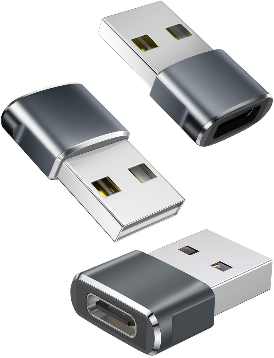 Solidchoice - 3-Pack USB C naar USB A Adapters