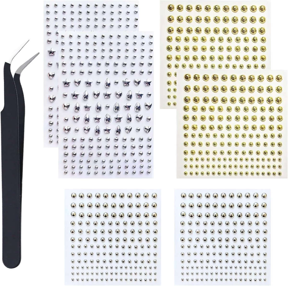 Neppiercings set van 6 - verschillende maten 3-6 mm - voor lip, neus en wenkbrauw - stijlvol en pijnloos - ShopVlot
