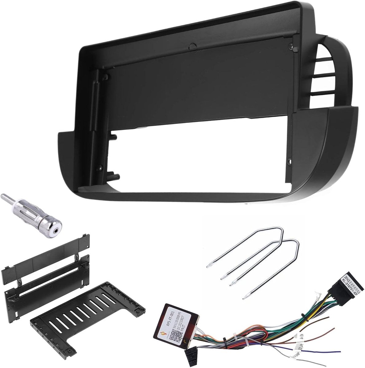 Installatiekit radio paneel 9 inch - zwart - compatibel met Fiat 500 (312) 2007-2015 - eenvoudig te installeren - ShopVlot