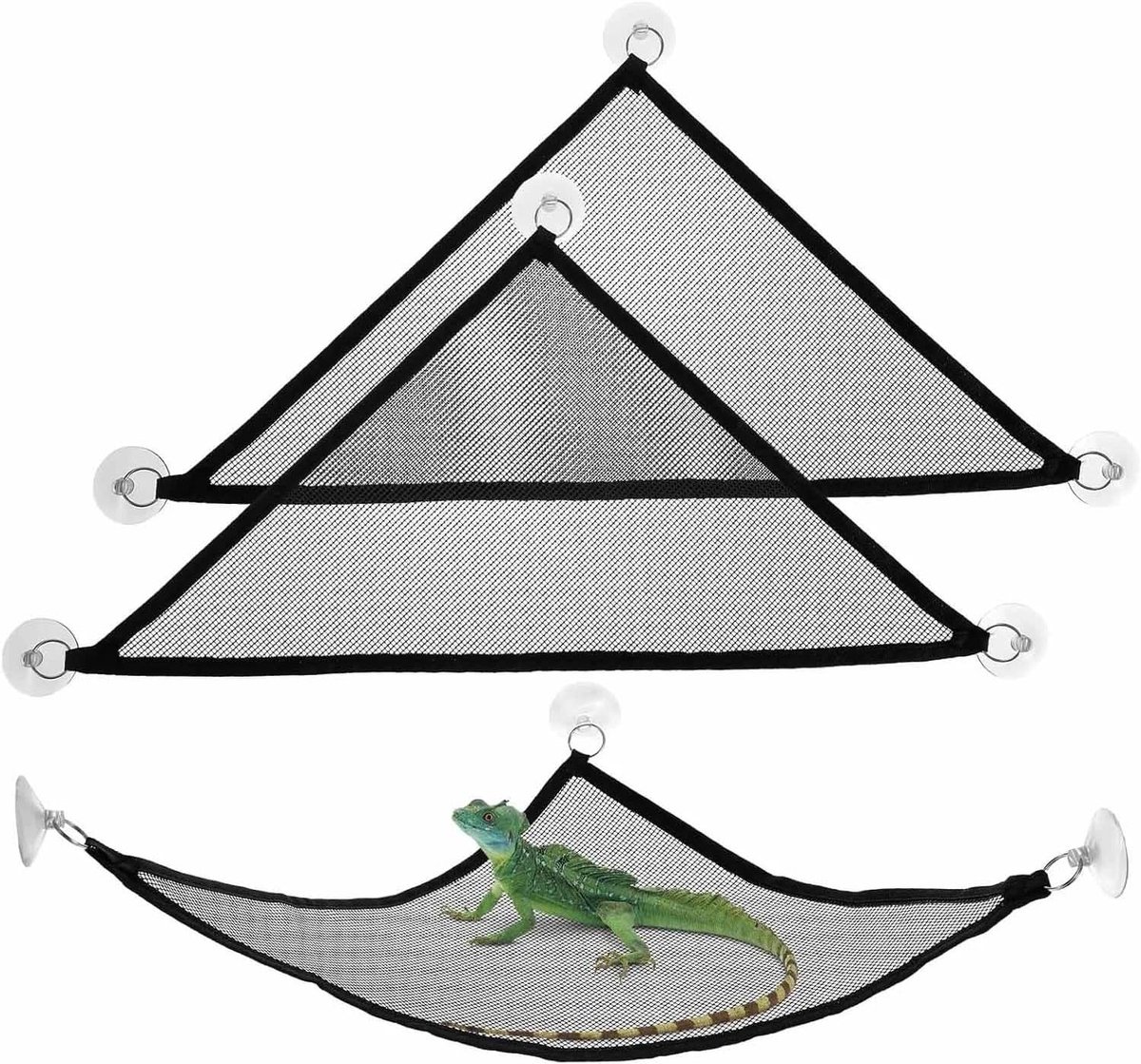 Reptielen hangmat set van 3 - Mesh materiaal - Ventilatie en stabiliteit - Ideaal voor bartagamen en slangen - ShopVlot
