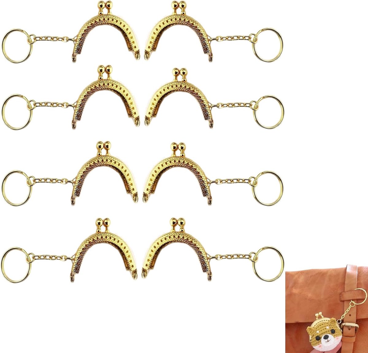 Portemonnee sluiting 8 stuks - gouden met bloemen ontwerp - retro stijl - ideaal voor handtassen - ShopVlot