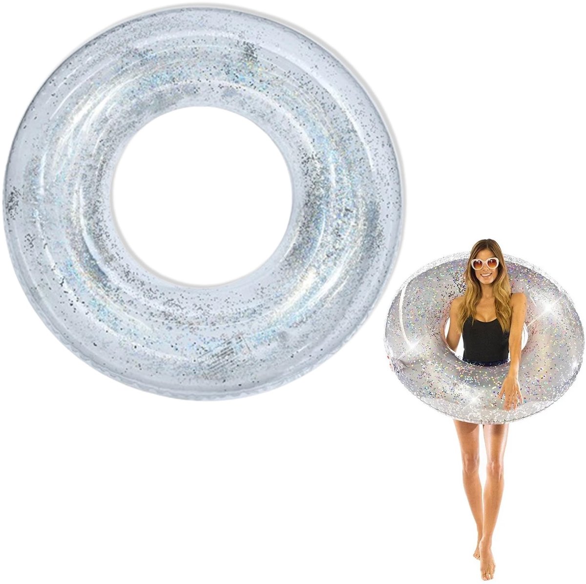 Solidchoice - Glitterend Opblaasbaar Zwemring voor Volwassenen