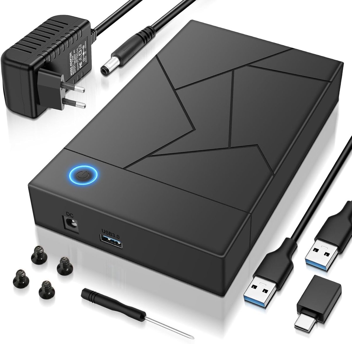 Harde schijf docking station USB 3.0 - voor 2.5"/3.5" SATA HDD/SSD - UASP ondersteuning - snelle bestandsoverdracht - ShopVlot
