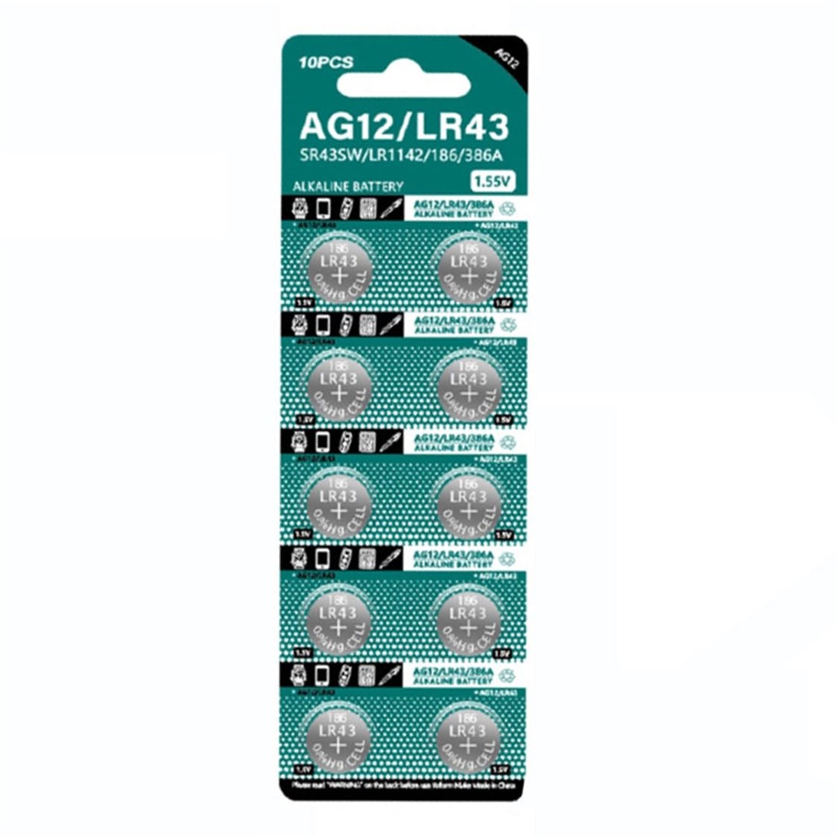 Solidchoice - AG12 Knopcelbatterijen 10 Stuks voor Divers Gebruik