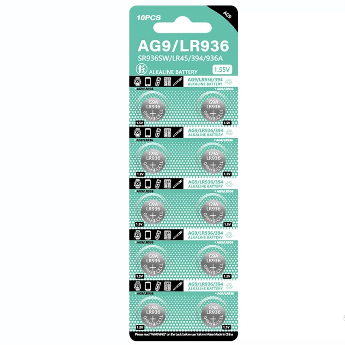 Solidchoice - Alkaline Knopcelbatterijen LR45 LR936 (10 Stuks)