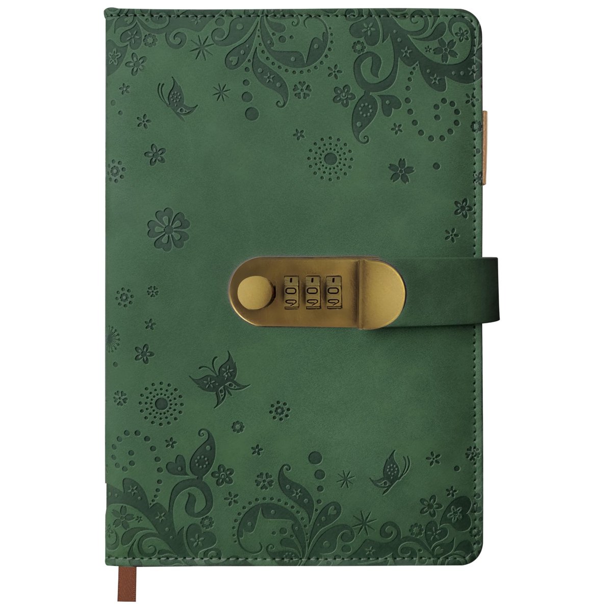 Solidchoice - A5 PU Lederen Notitieboek met Slot en Inktpennen