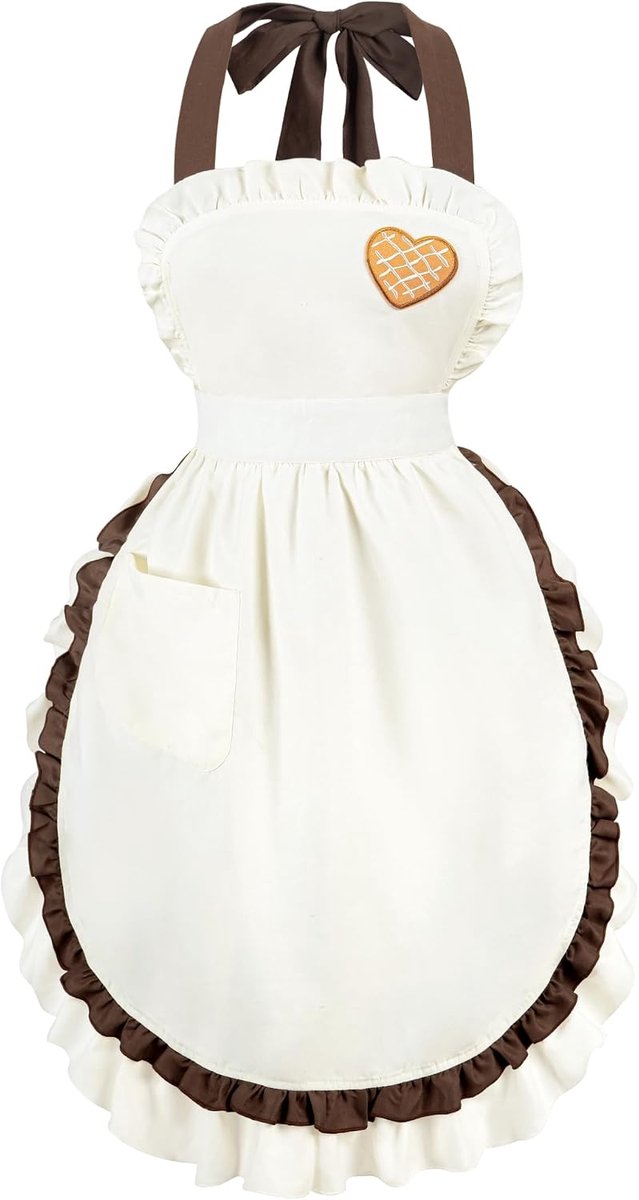 Schort Wit Lang - Retro Rimpel Zak Schort - Victoriaans Cosplay - Perfect voor themafeesten - ShopVlot