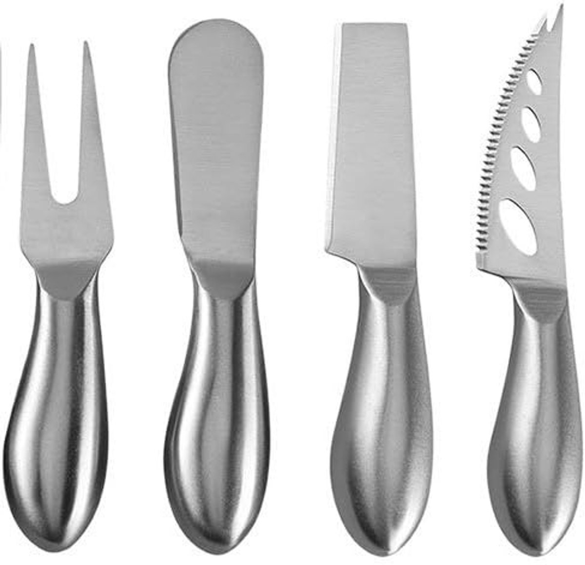 Solidchoice - 4-Delige RVS Kaasmes Set met Spatel