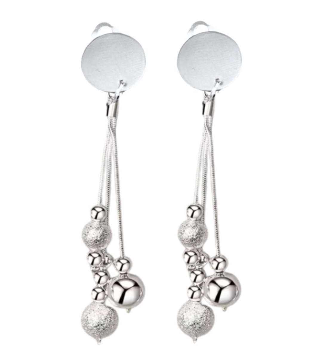 Clip oorbellen Madurobol -zilverkleur -8 cm- geen gaatje- Charme Bijoux