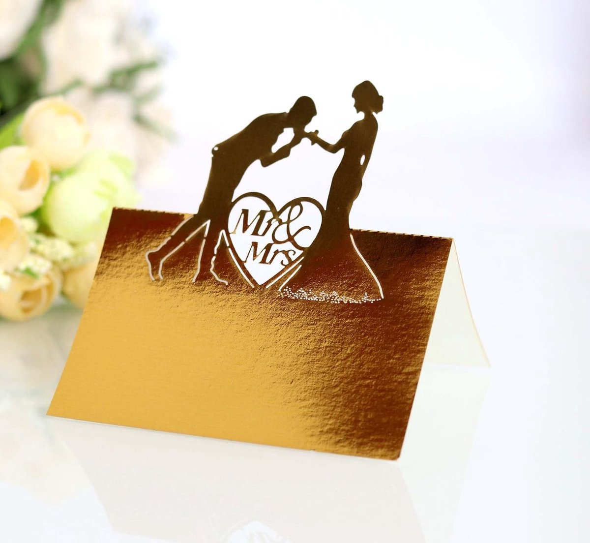Tafelkaarten 100 stuks - parelwit - lege naamkaarten - DIY tafeldecoratie voor bruiloften - ShopVlot