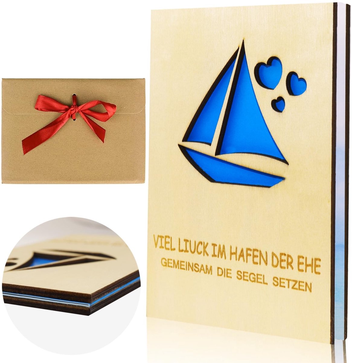 Solidchoice - Houten Wenskaart voor Bruiloften