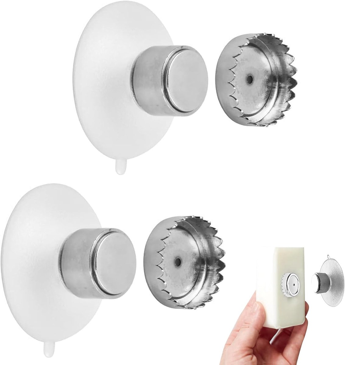 Magnetische Seifenhalter zonder boren - set van 2 - edelstaal - eenvoudig te bevestigen - ShopVlot