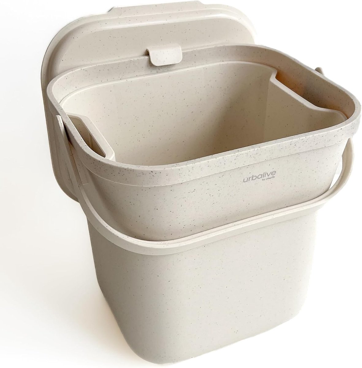 Afvalemmer voor Biologisch Afval - Wit - 25,4 x 24,6 x 21,9 cm - Met Uitneembare Zeef - Voor Keuken