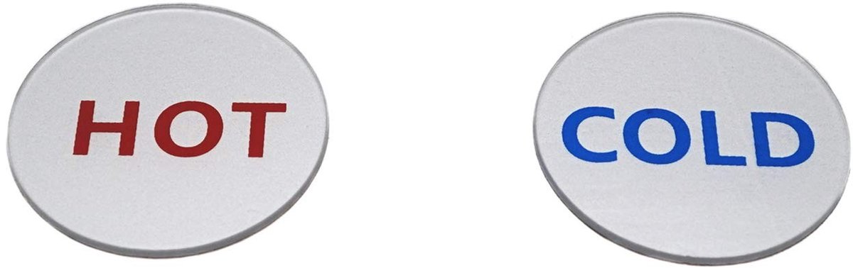 Solidchoice - Set van 2 Labels voor Warm en Koud Water