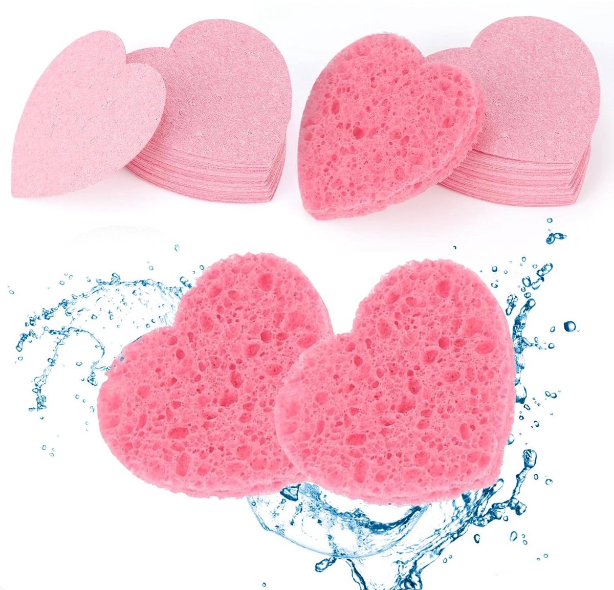 Solidchoice - Set van 80 Gecomprimeerde Gezichtssponzen voor Reiniging en Make-up