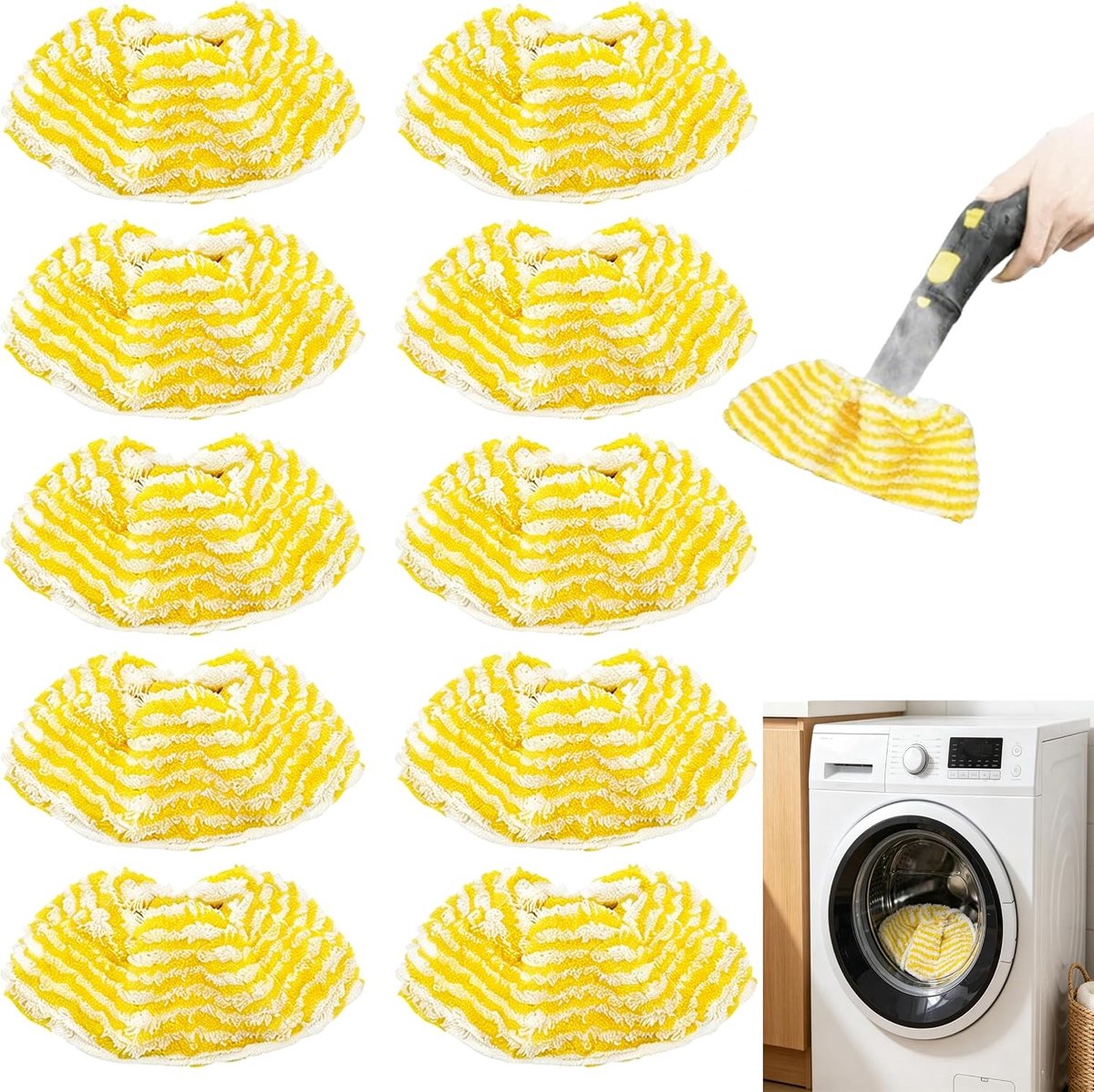 Microvezel Vervanghoezen voor Stoomreiniger Handmondstuk, 10-Delige Set, Sterk Absorberend, Wasbaar - ShopVlot