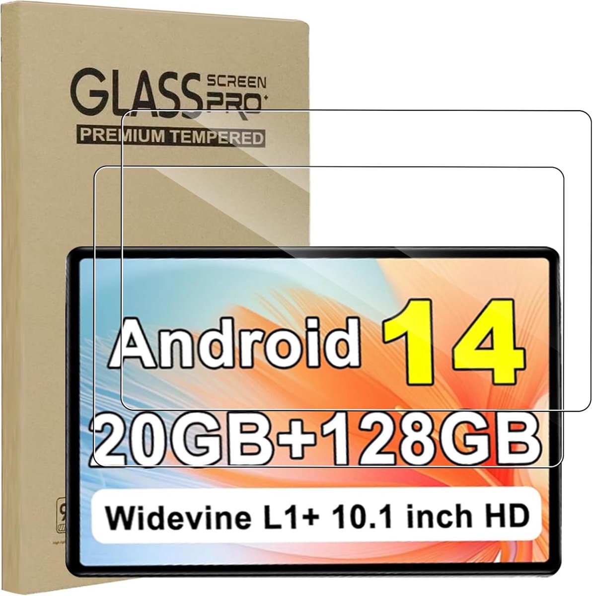 2 x Screen Protector Films for UJJ U6 Tablet (10 Inch) HD Transparent Tempered Glass Hardness 9H Scratch-Resistant - ShopVlot