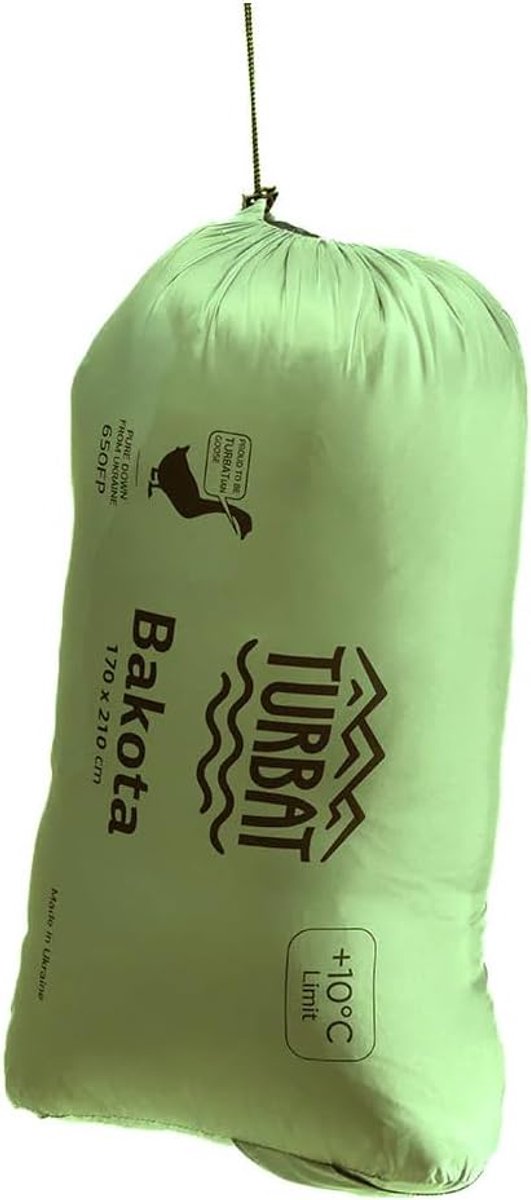 Turbat Blanket Sleeping Bag, Down Bakota, Outdoor, Green, 2-Person/1-Person, Rectangular, 2-Seasons, 10°C Comfort - ShopVlot