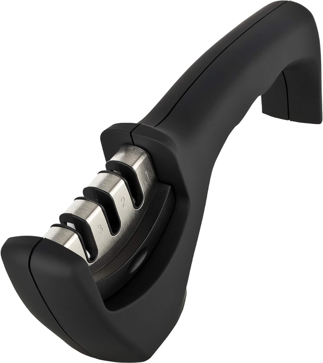 VALI® Messenslijper - 3 Fases - Mes Slijper - Professionele Slijper - Zwart/Zilver - 21cm x 5cm x 9cm