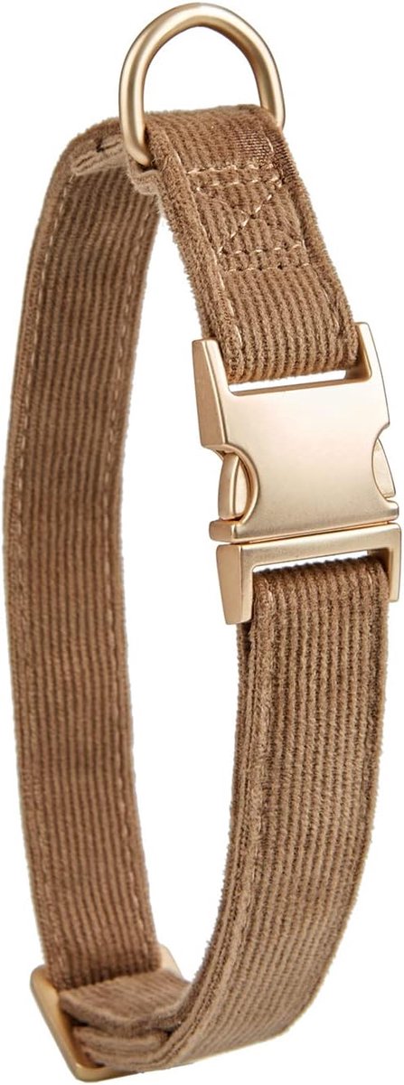 Ultra-soft natural cotton rib velvet collar, made for large dogs with sensitive skin, coffee brown - ShopVlot