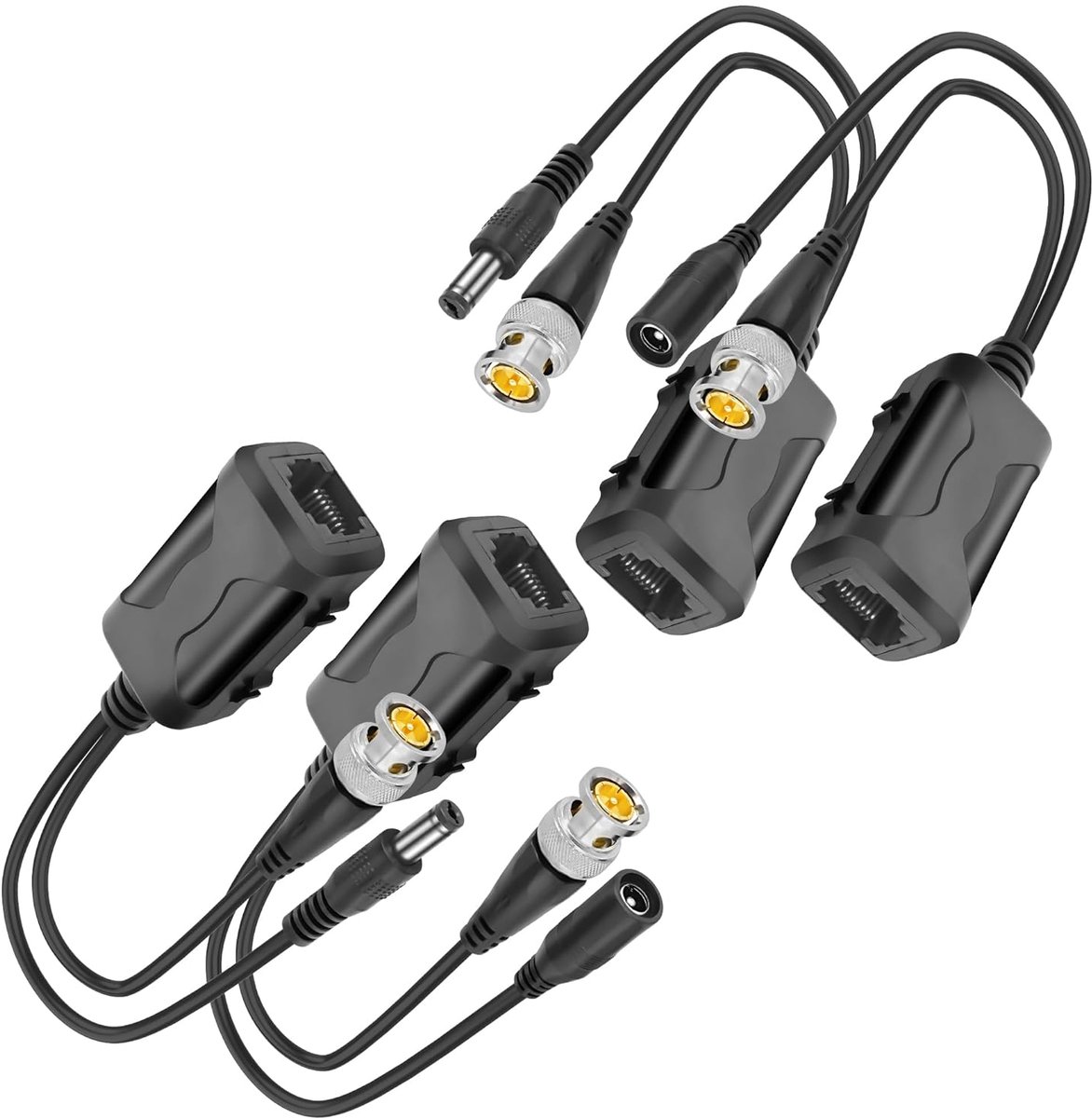 MEIRIYFA Passive Video Balun with Power Connector and RJ45 Data Transmitter, BNC Twisted Pair, 8MP Passive HD BNC - ShopVlot