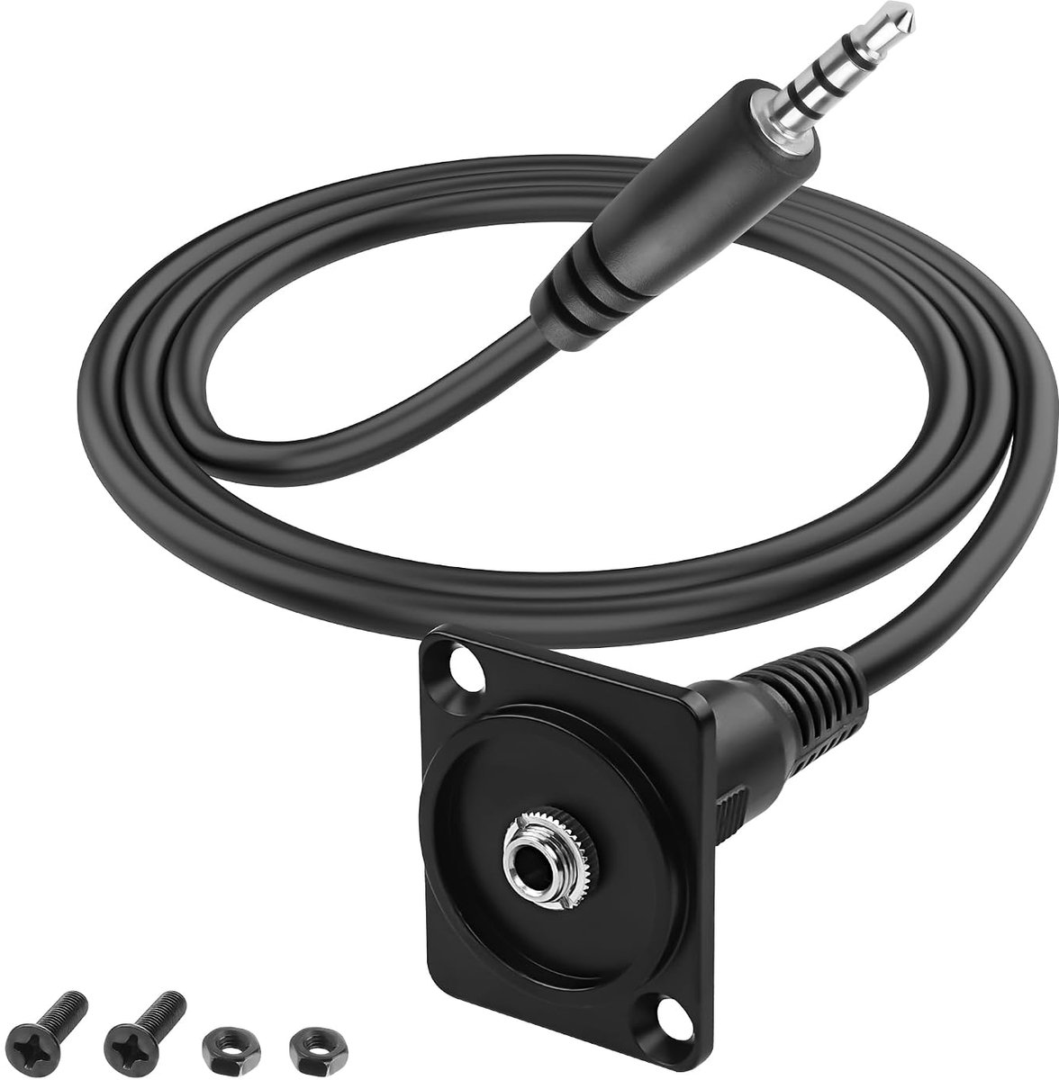 MEIRIYFA 3.5mm TRRS to D Panel Mount Audio Extension Cable, 3.5mm TRRS to D Connector 4 Pole Stereo, Adapter Cable for - ShopVlot