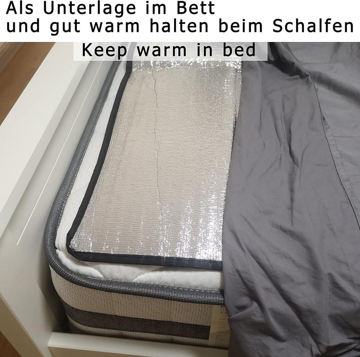 Aluminium campingmat, schuimmatten voor kamperen, reflecterende aluminiumfolie isolatiemat, opvouwbare dubbelzijdige - ShopVlot