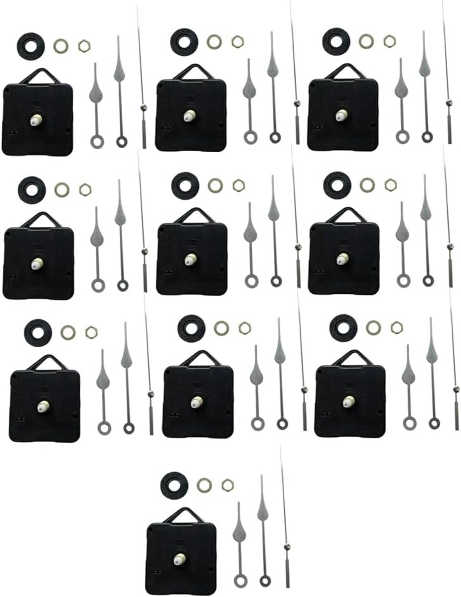 10pcs DIY Silent Motion Mechanism Spindle Hands Sets Wall Quartz DIY Movement Mechanism Repair Part Clock Kit - ShopVlot