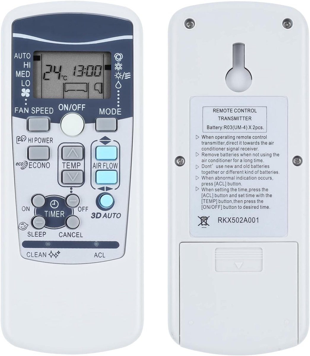 RKX502A001 Replacement Remote Control Suitable for Mitsubishi Air Conditioning Compatible with RKX502A001 RKX502A001C - ShopVlot