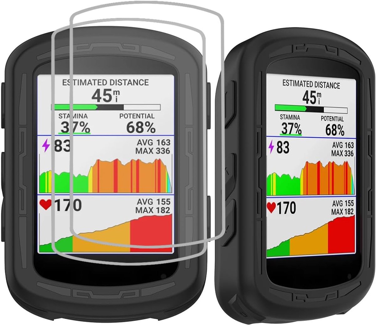 Protective Case Black Cover for Edge 840 - GPS Bike Case Protective Cover + (2 PCS) Hardness 9H Screen Protector - ShopVlot