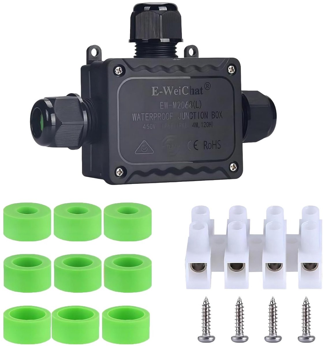 Outdoor Waterproof Junction Box, Cable Connector, Waterproof Junction Box, 3-Way Cable Screw Connection with M25 Cable - ShopVlot