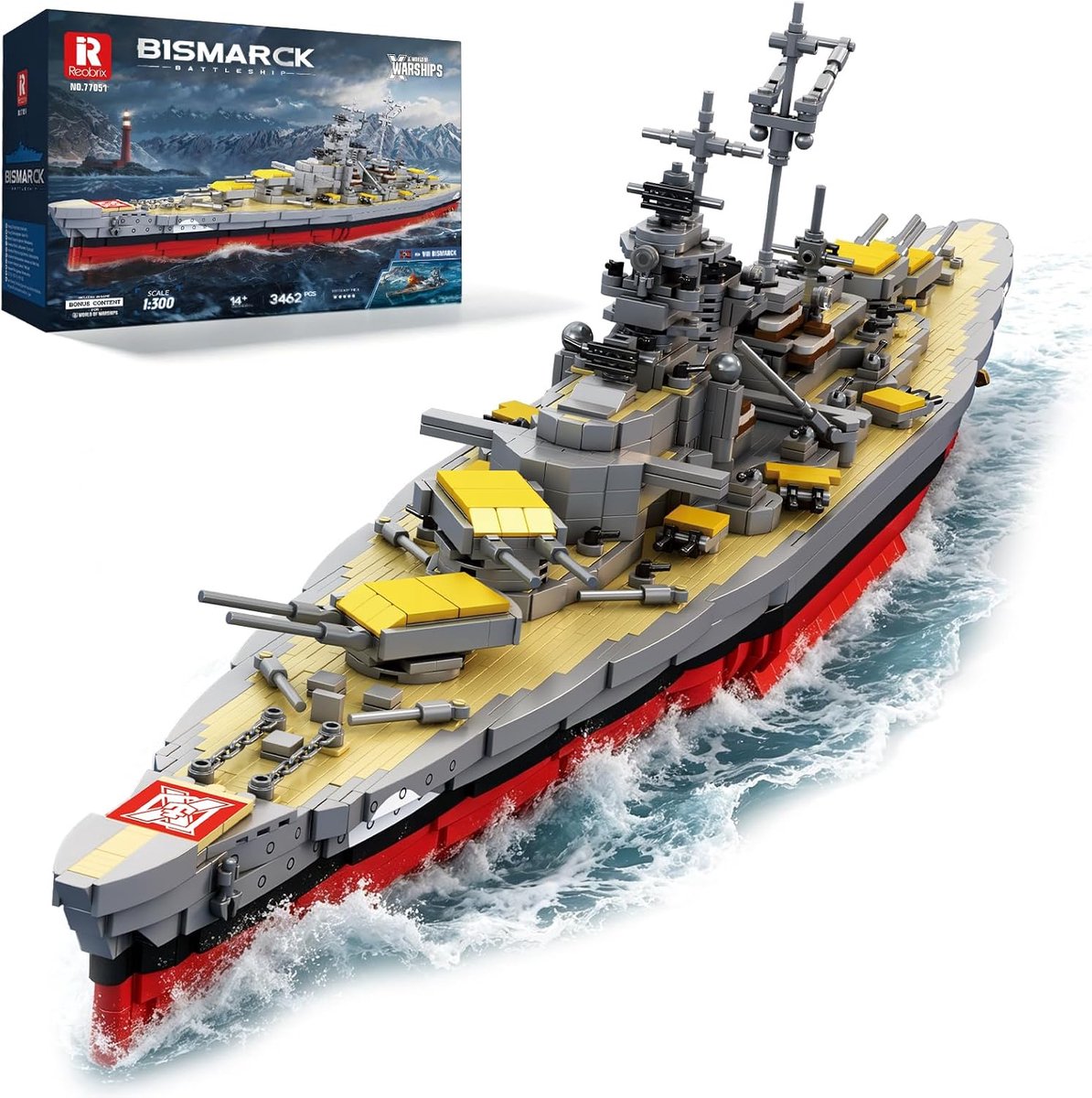 Reobrix World of Warships Bismarck slagschip klembouwstenen set 77051 - ShopVlot