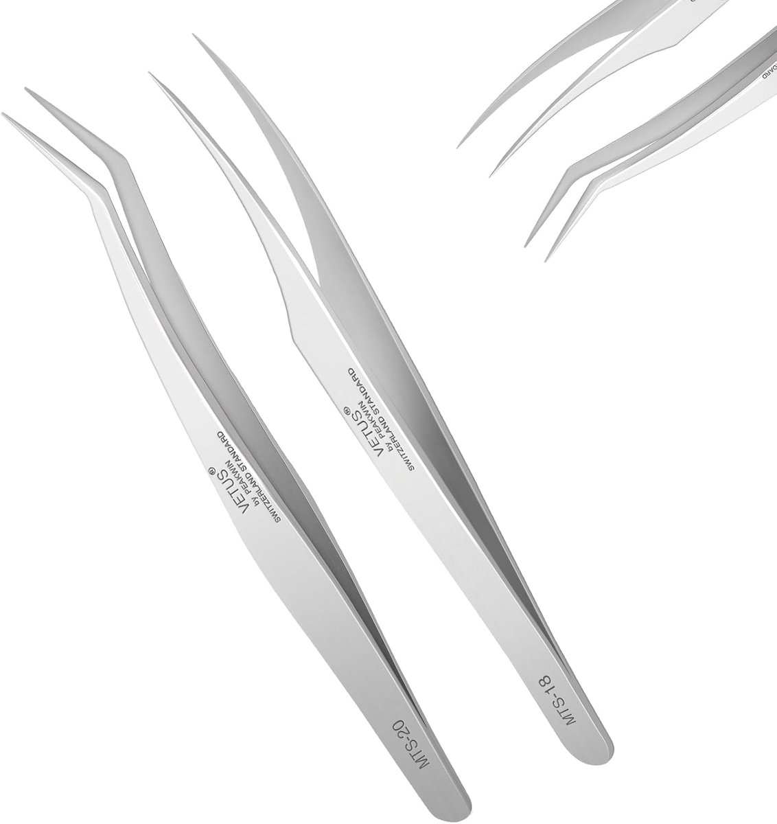 Obeyalash 2Pcs Eyelash Tweezers Professional Eyelash Extension Tweezers Eyelash Tweezers for Eyelash Extensions - ShopVlot