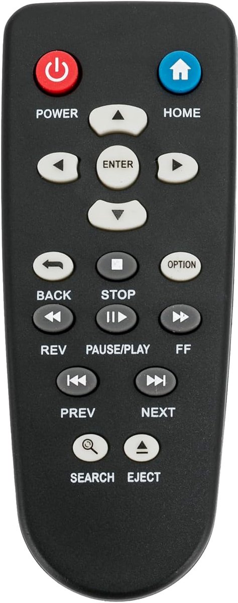 ALLIMITY Replace Remote Control suitable for Western Digital WD TV Mini, TV Live Plus, TV Live, TV HD Live Plus Media - ShopVlot