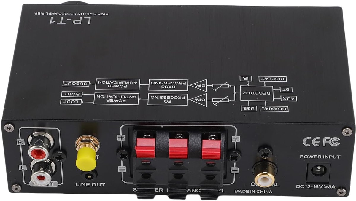 XUMIUZIY Stereo Audio Amplifier, 2.1 Channel Hifi Digital Subwoofer Amplifier Receiver with Bluetooth 5.1, Remote - ShopVlot