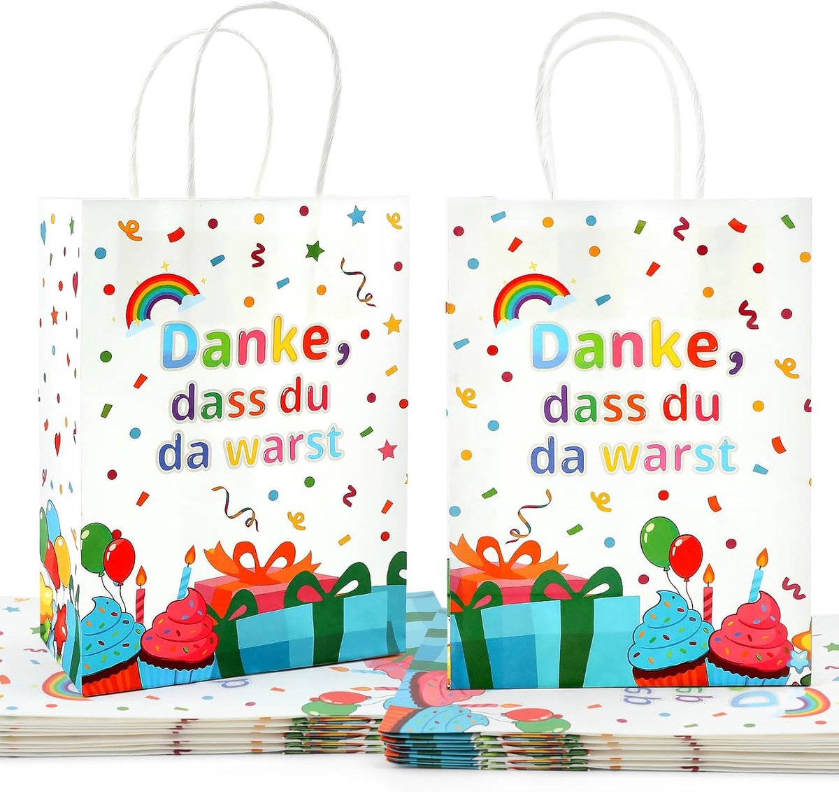 Geschenkzakjes kinderverjaardag Mitgebsel papieren zakjes met hengsel: 20 stuks geschenkzakjes verjaardagszakjes - ShopVlot