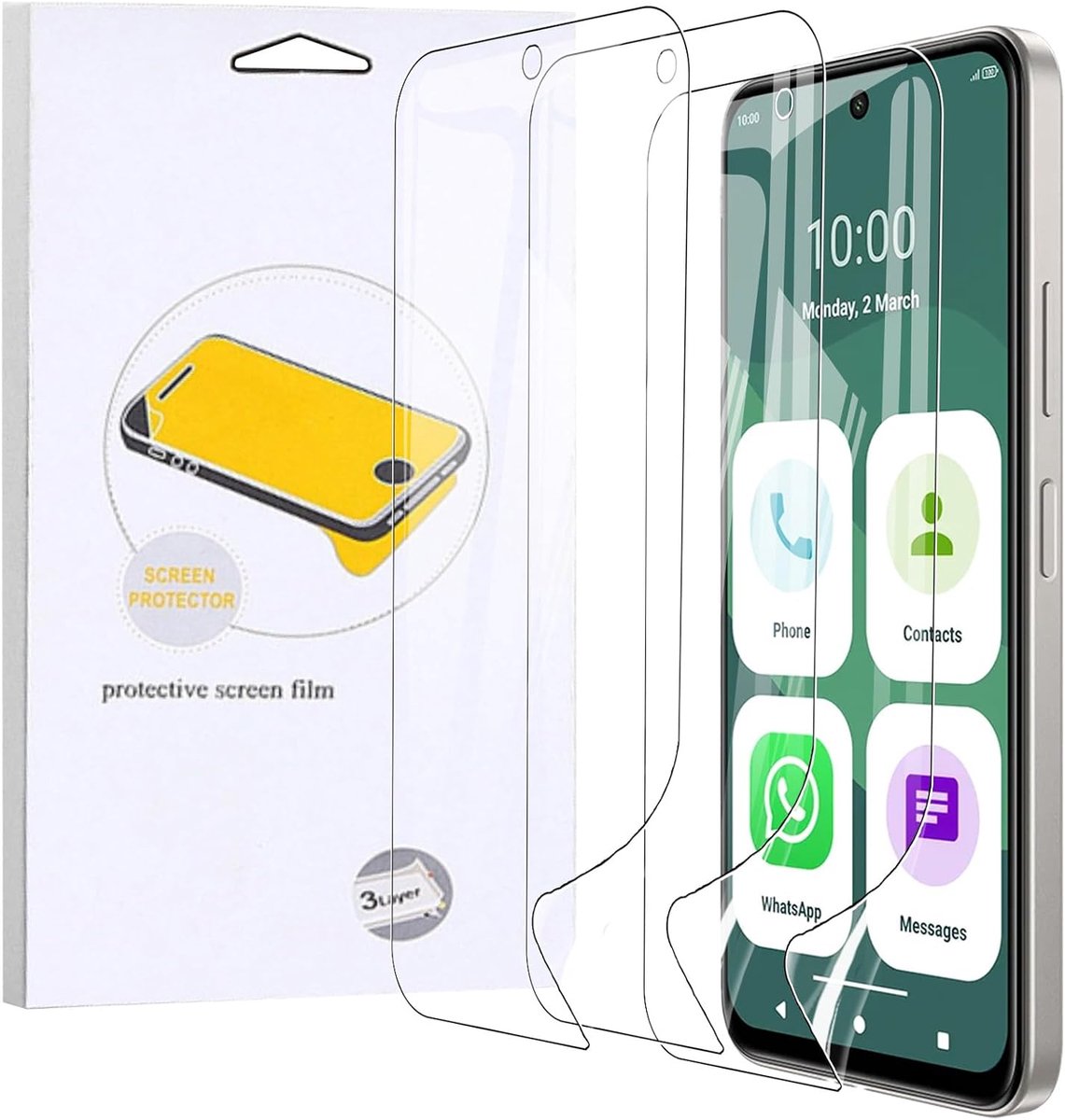 KUSINHOKA Beschermfolie voor SPC Zeus 2 Elite, 3 stuks zachte TPU displaybeschermfolie [krasbestendig], Ultra HD hoge - ShopVlot