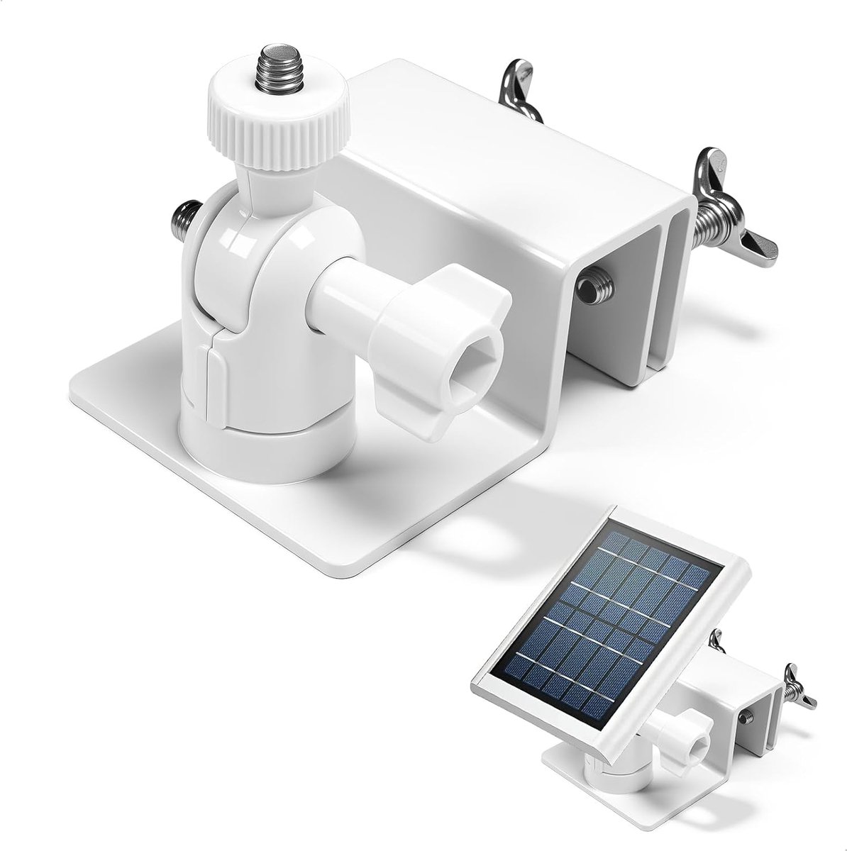 Universal Solar Panel Holder Mount for Portable Solar Battery and Cameras, Toolless Mounting for 1/4 Inch White - ShopVlot