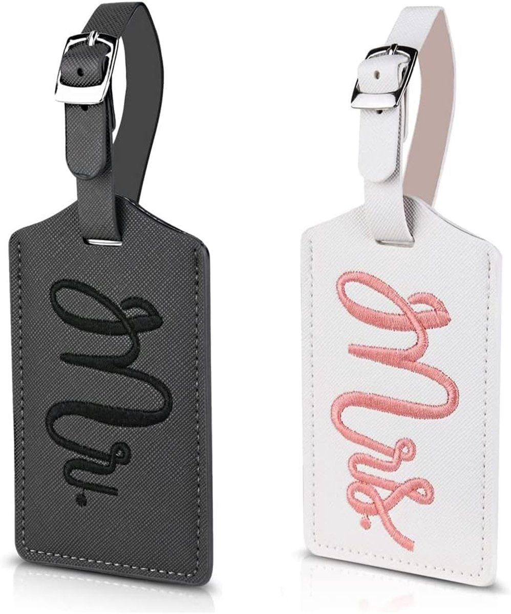 2 Pcs Travel Accessory Tags, Suitcase Tags for Men and Women, Luggage Trailer, Luggage Trailer for Cruise PU Leather - ShopVlot