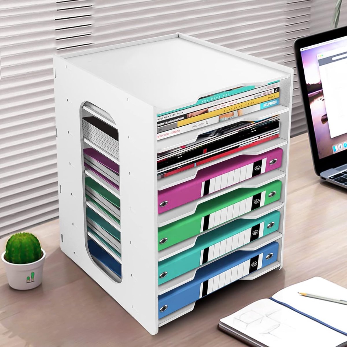 Cinnani Desk Organiser, 7 Storage Compartments, Drawer Box, A4 Paper Holder, Document Holder, Letter Tray, Writing - ShopVlot