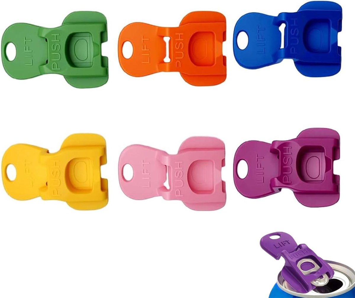 Can sluiters 6 stuks - kleurrijk - veilig openen - ideaal voor ouderen en kinderen - ShopVlot