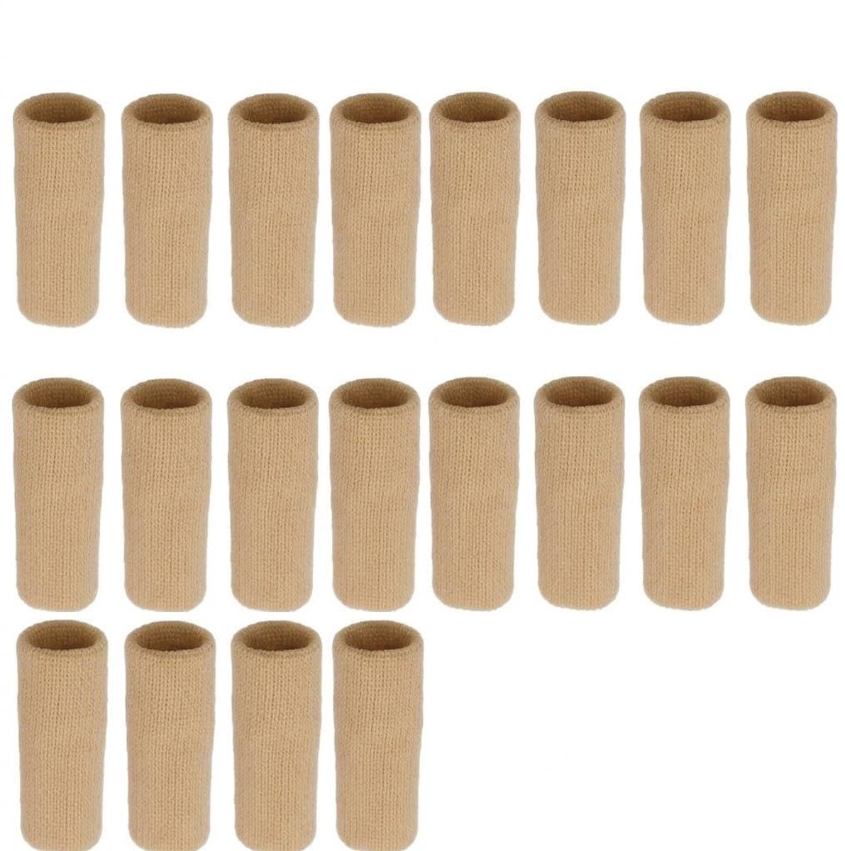Vingerbeschermers 20 stuks - Katoenen elastisch - Beige - Voor verlichting vingerpijn - ShopVlot